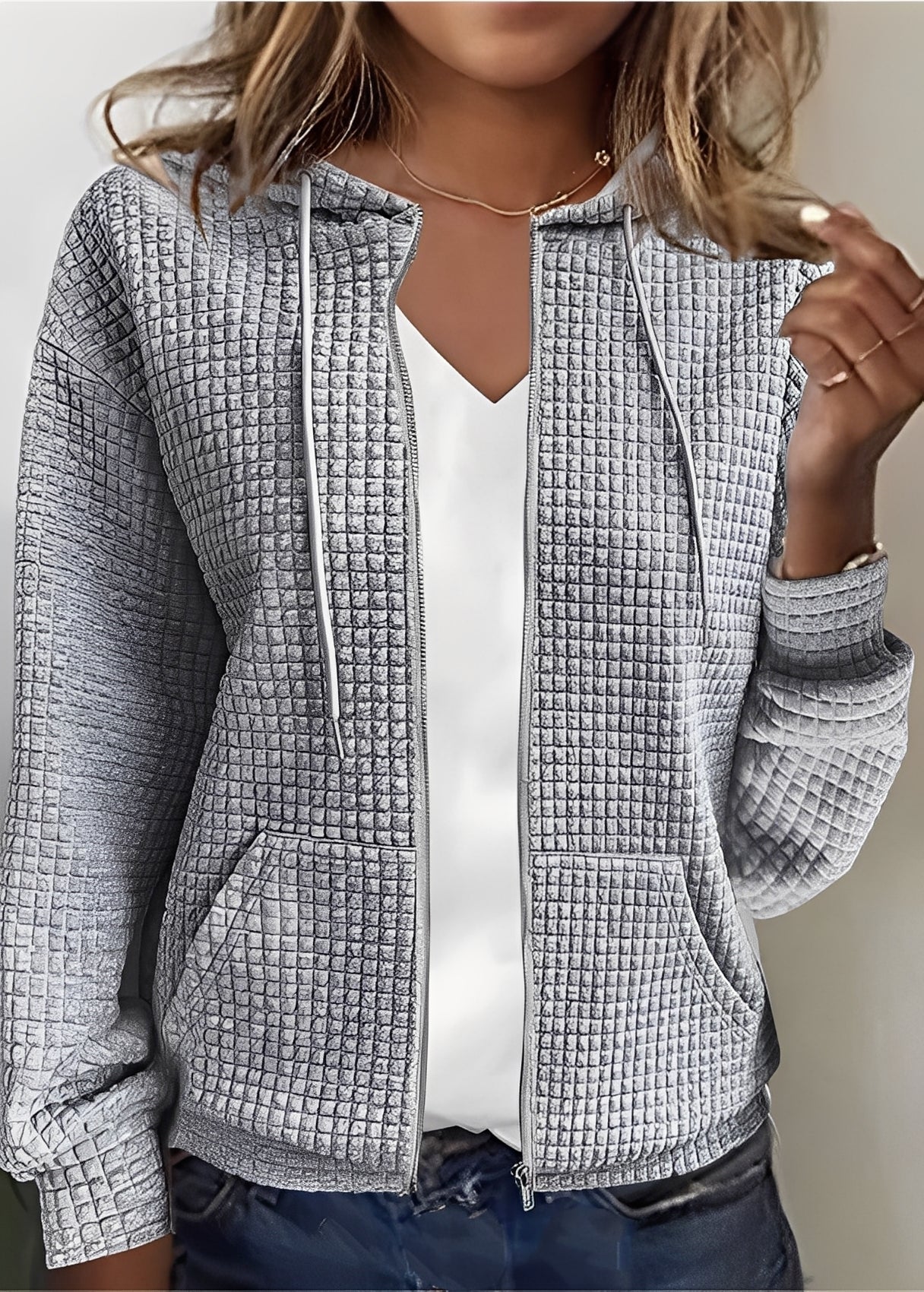 Katherine - Tyylikäs Cardigan hupulla ja taskuilla naisille