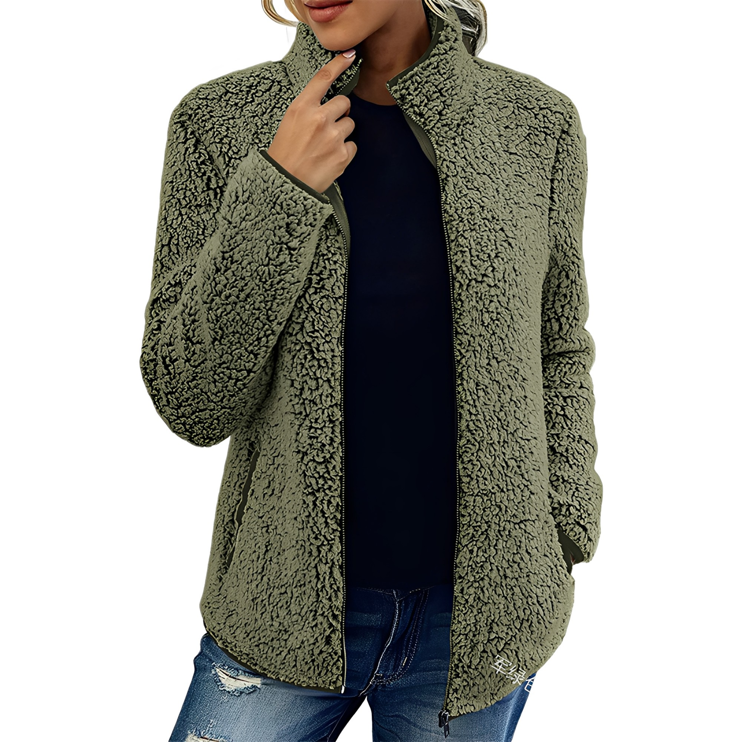 Alethea - Tyylikäs Fleece-Samettitakki Naisille