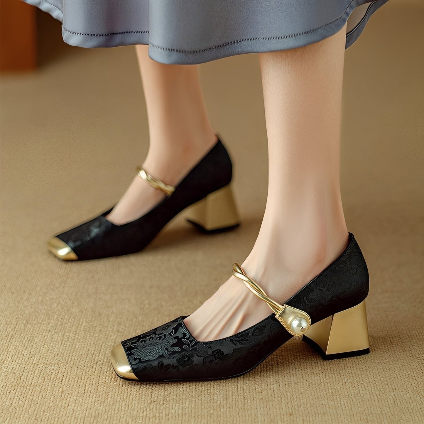 Rhonda - Tyylikkäät luksus-korkokengät kaiverruksella naisille