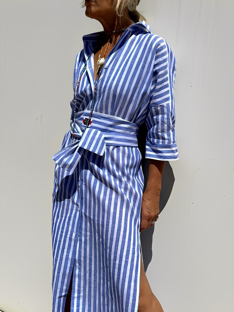 Christel - Pitkä pikeemekko raidoilla naisille