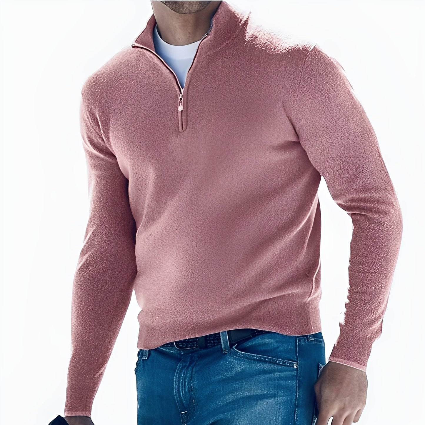 Fredric - Rento vetoketjullinen villapaita miehille
