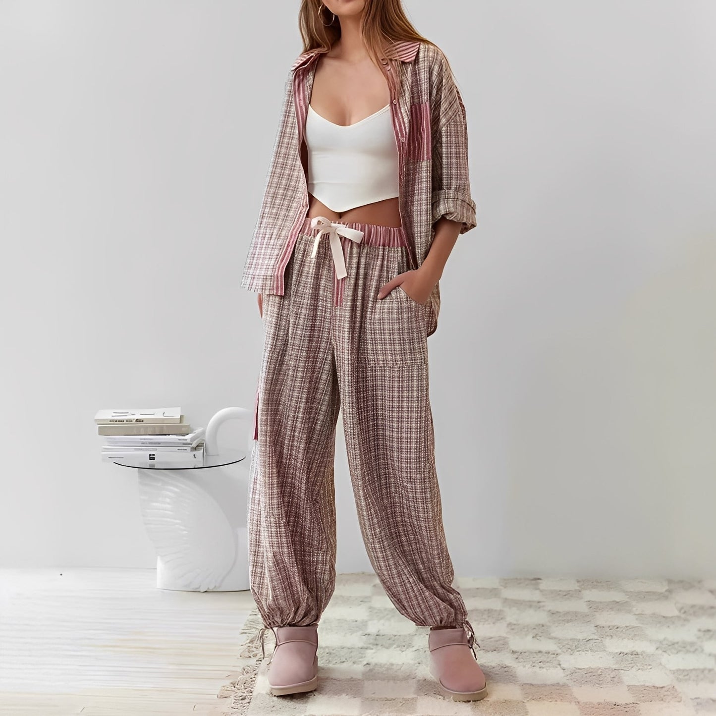 Elenora - Mukava, rento kaksiosainen pyjama-setti naisille