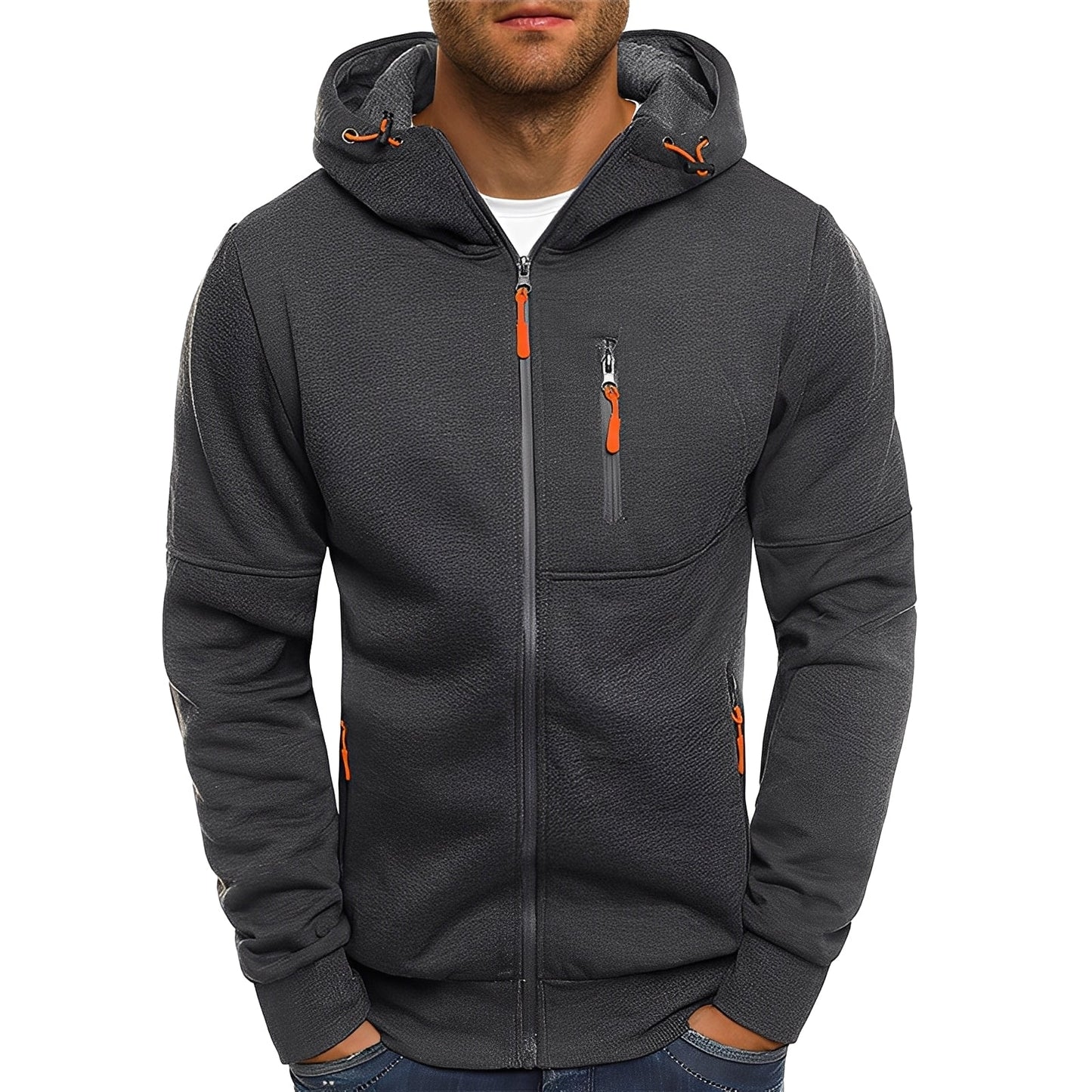 Allen - Moderni fleece-takki hupulla miehille