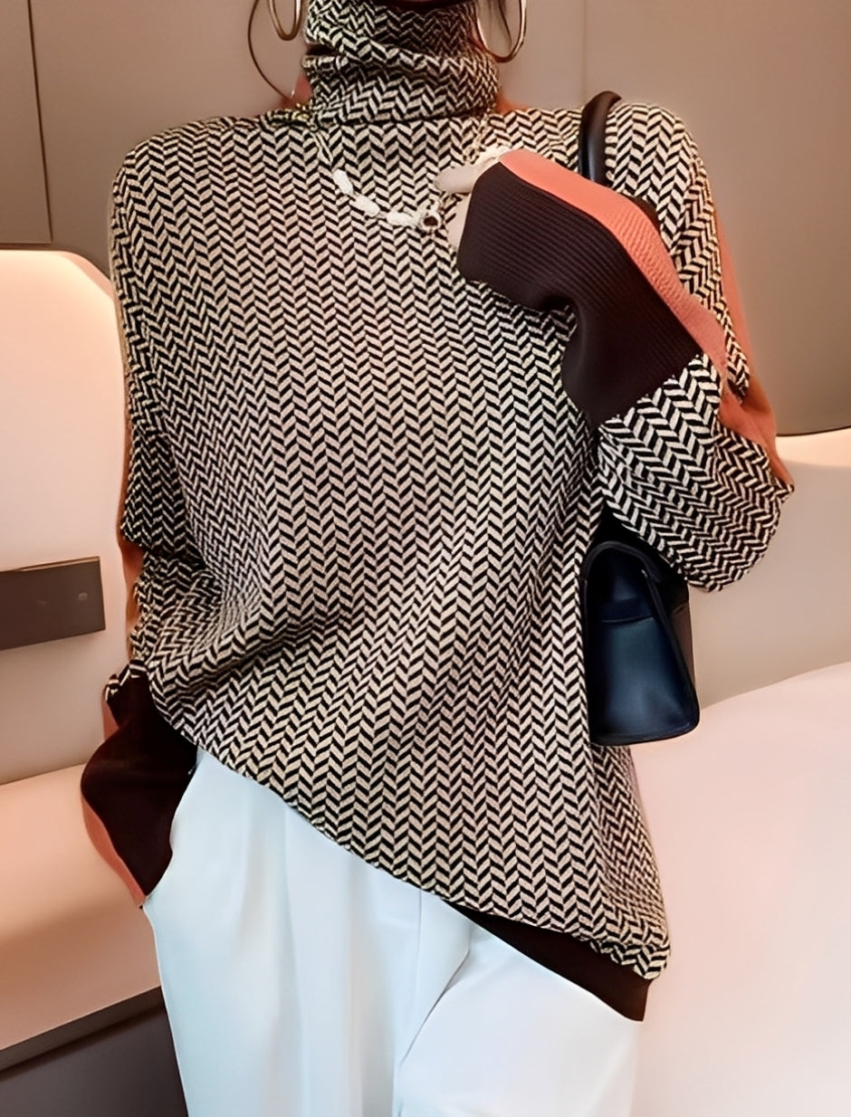 Bryony - Tyylikäs neulepusero poolokauluksella naisille