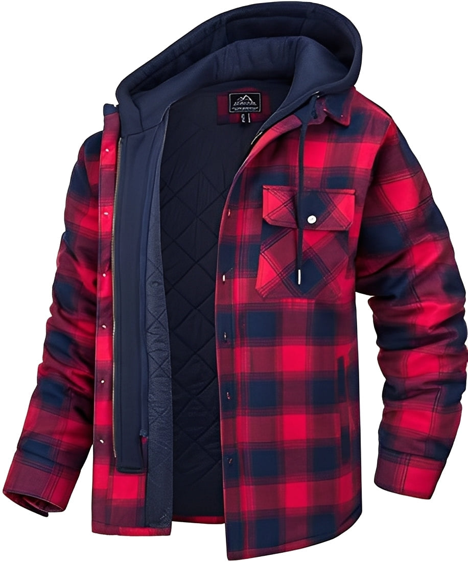 Rodger - Tyylikäs ruudullinen hupparitakki miehille