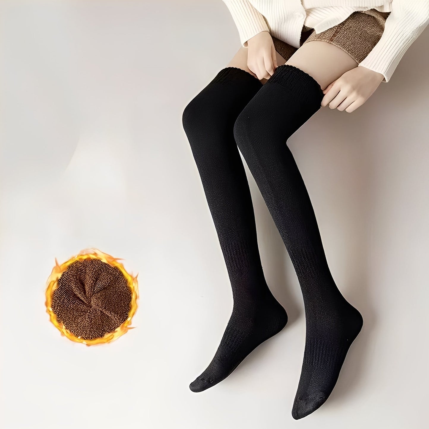 Shirlee - Tyylikkäät, lämpimät, paksut yli polven sukat