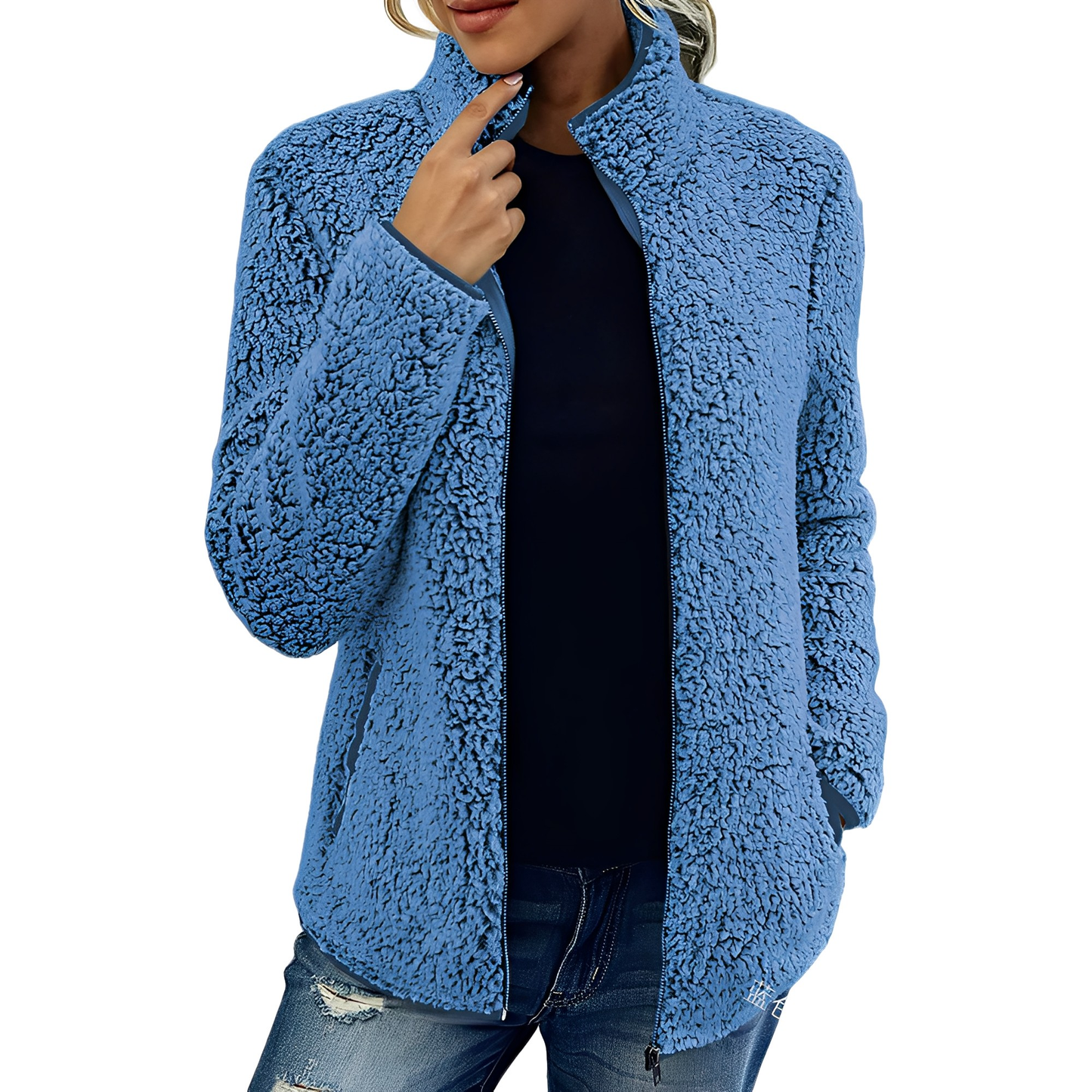 Alethea - Tyylikäs Fleece-Samettitakki Naisille