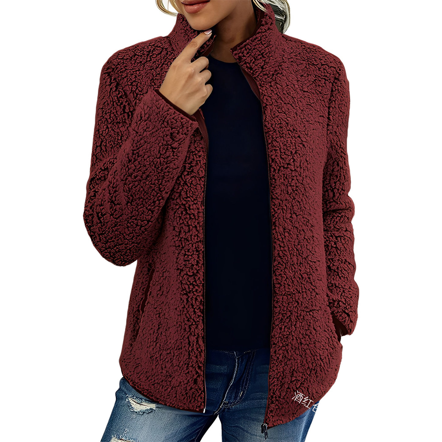 Alethea - Tyylikäs Fleece-Samettitakki Naisille