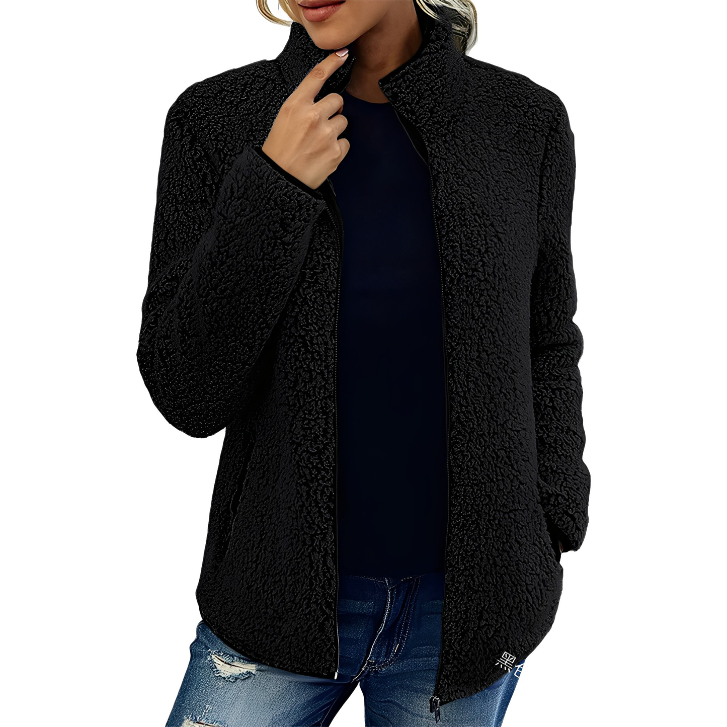 Alethea - Tyylikäs Fleece-Samettitakki Naisille