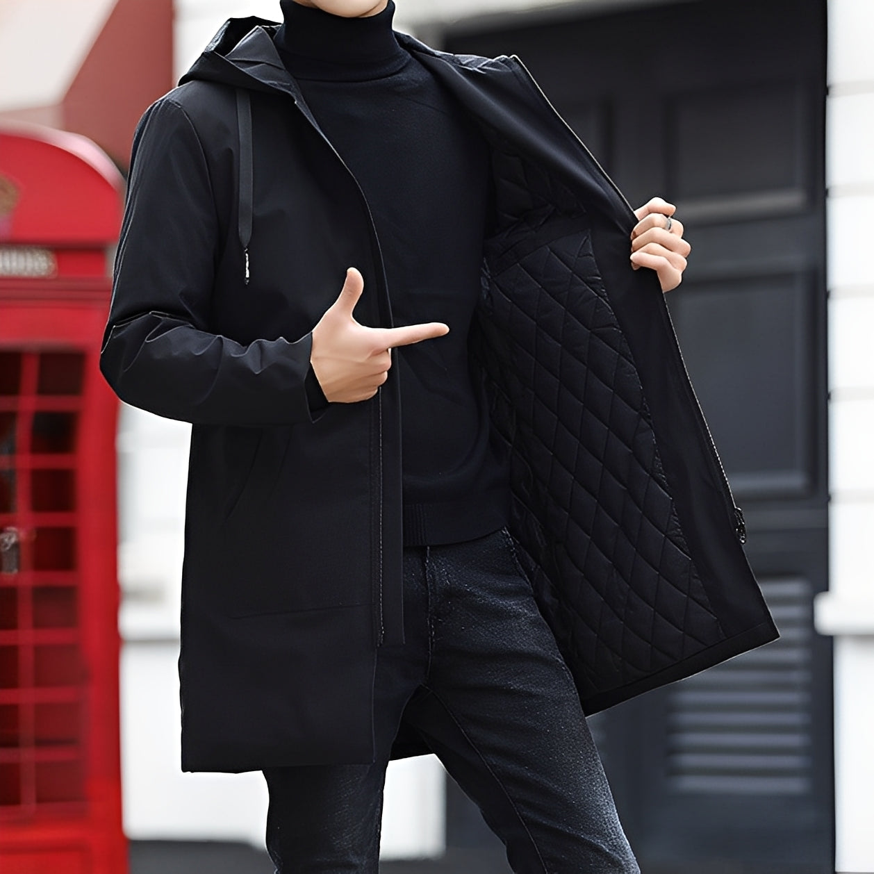 Lucas - Rento, paksu, vedenpitävä takki hupulla miehille