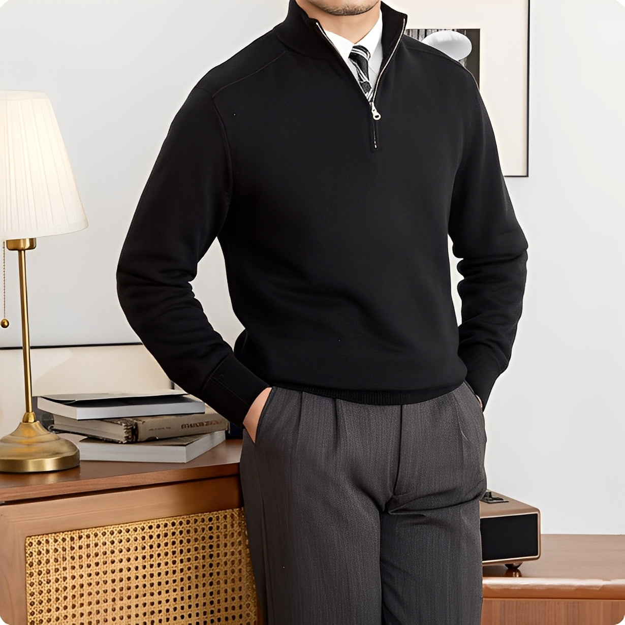 Wystan - Tyylikäs villaneulepusero miehille