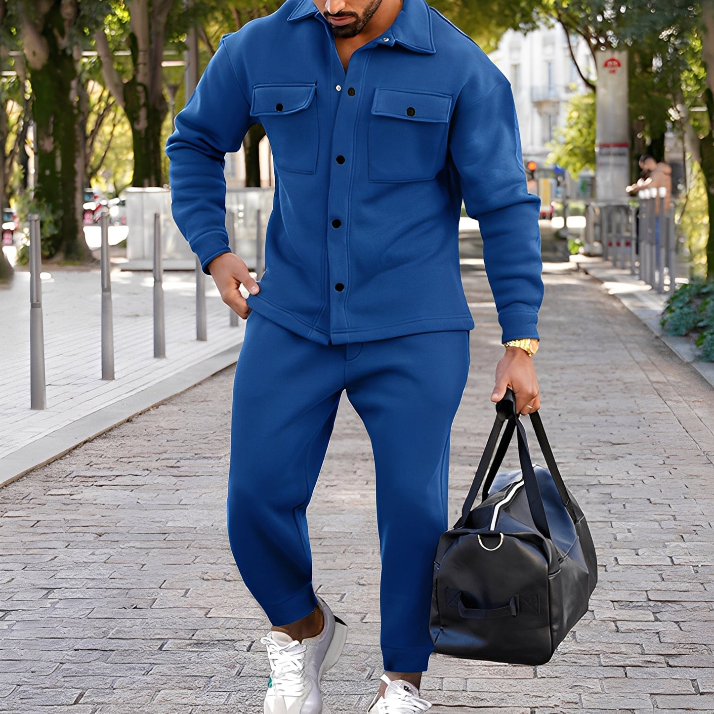 Kent - Rento slim-fit-setti paita ja housut miehille