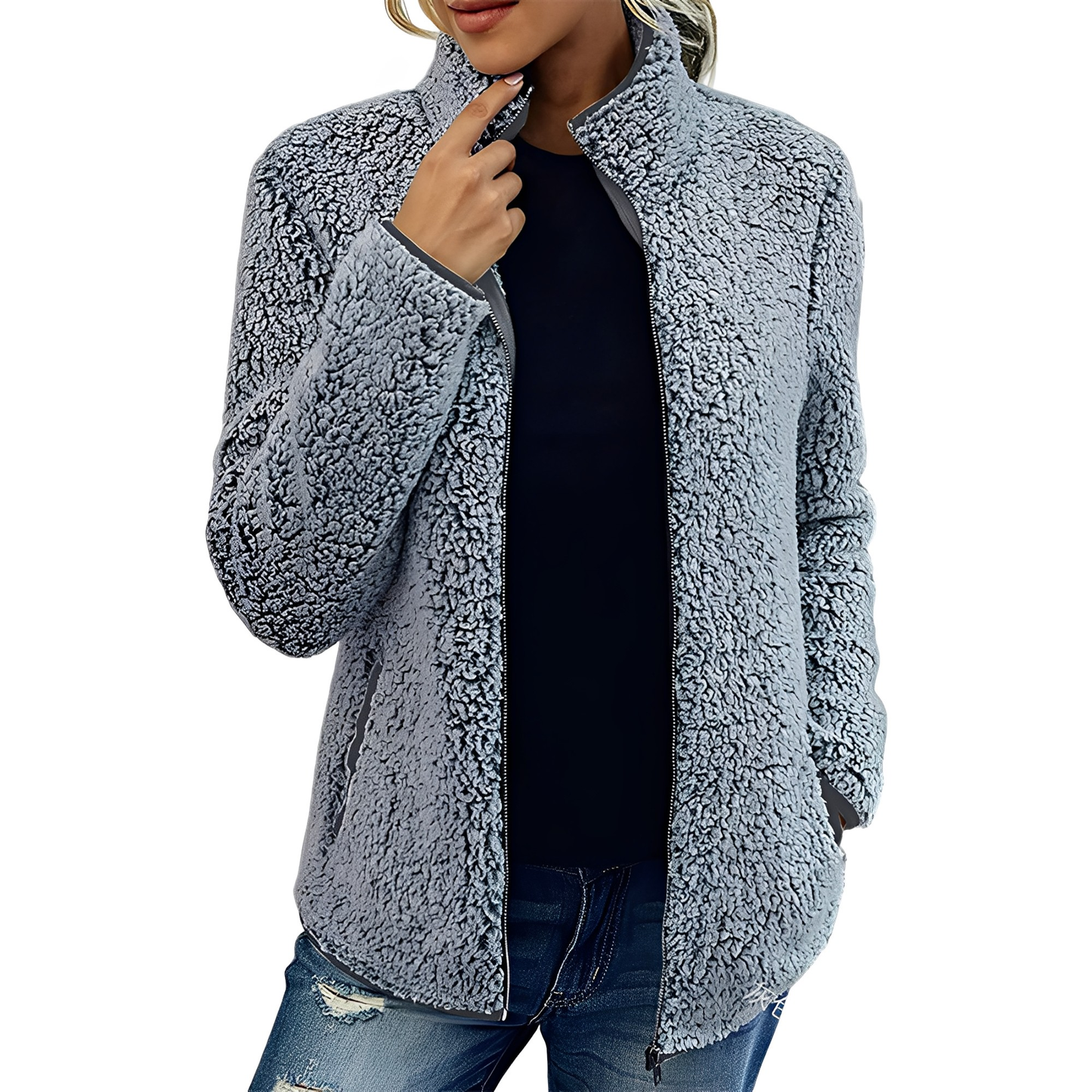Alethea - Tyylikäs Fleece-Samettitakki Naisille