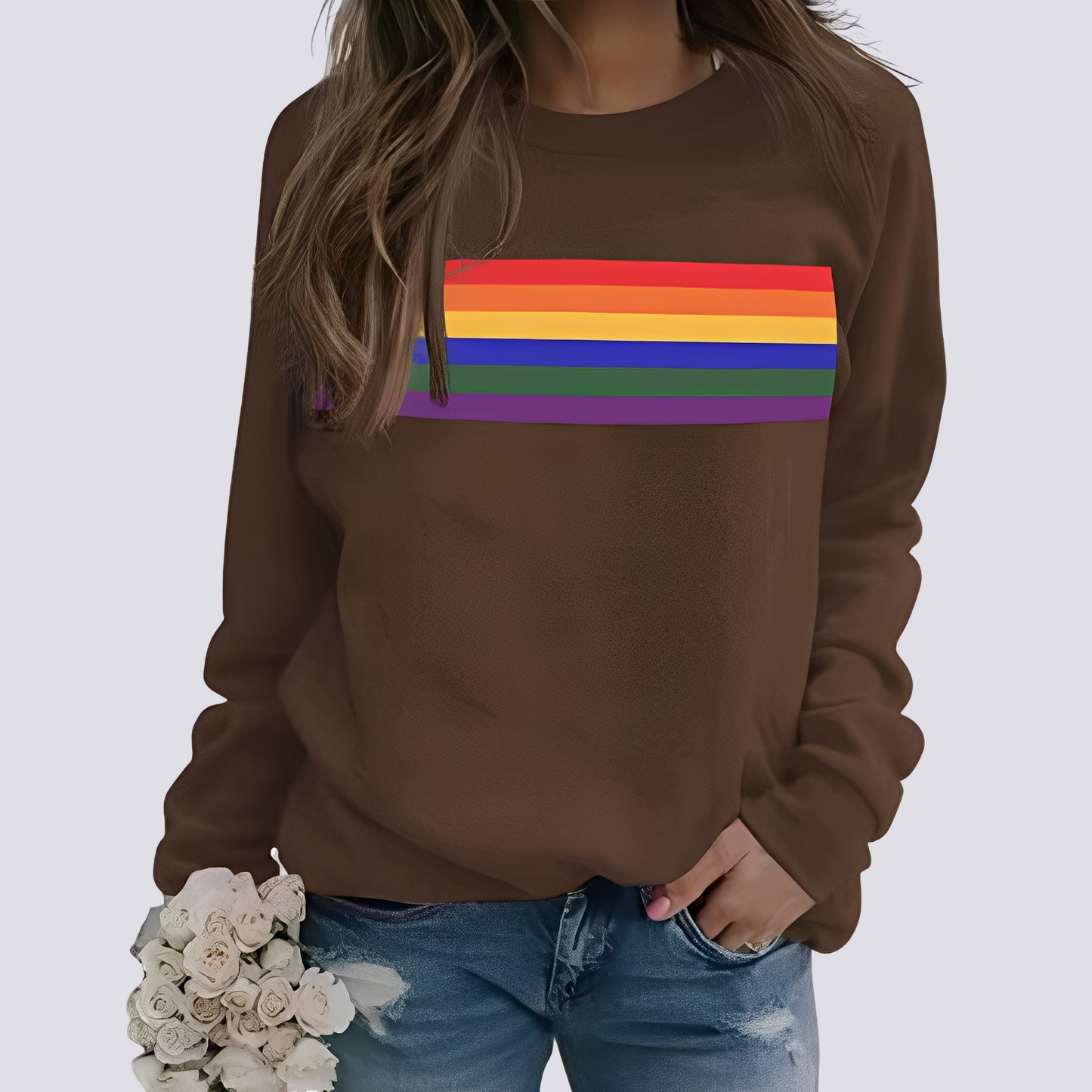 Roseann - Tyylikäs villapaita värikkäällä painatuksella naisille