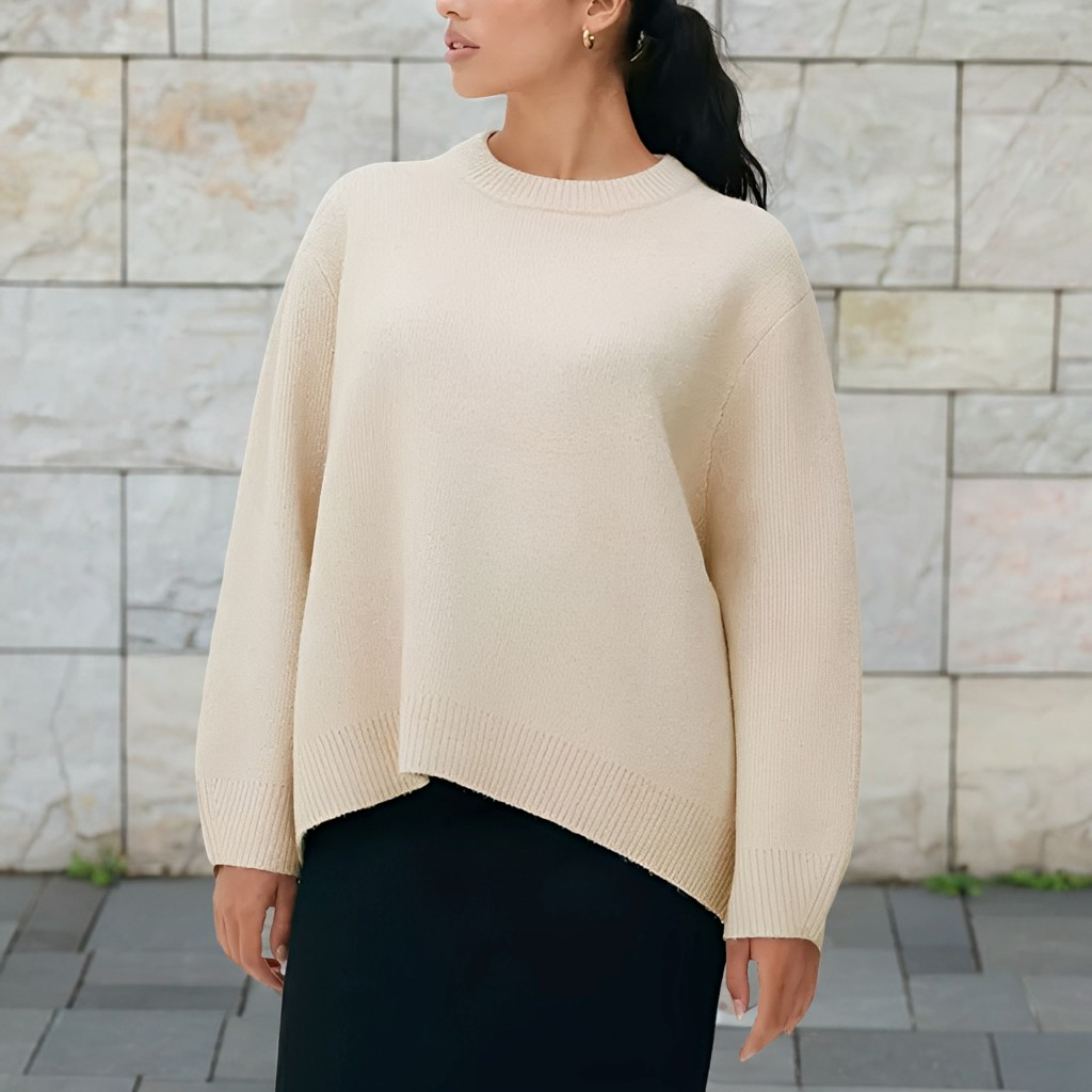 Shanelle - Klassinen pyöreäkauluksinen villapaita naisille