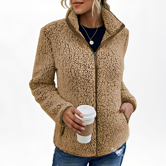 Alethea - Tyylikäs Fleece-Samettitakki Naisille