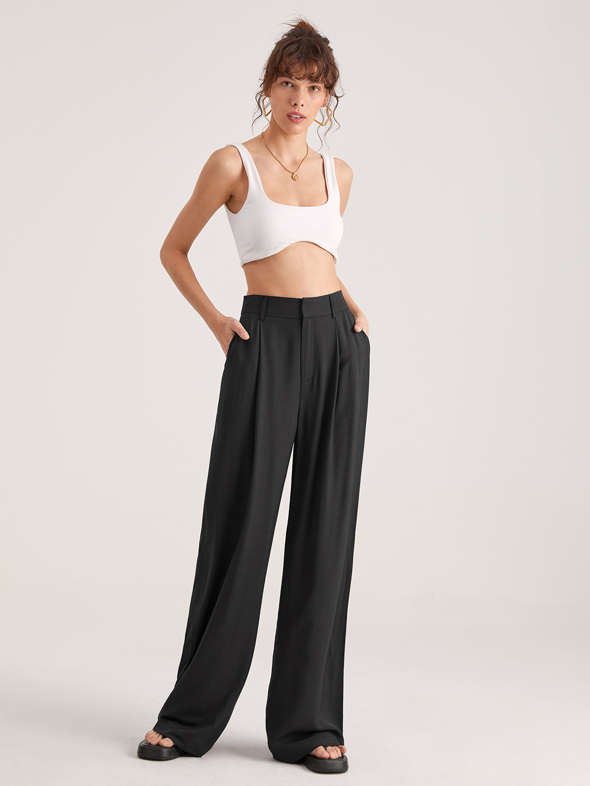 Nadia – Korkeavyötäröinen Faltvorderhose