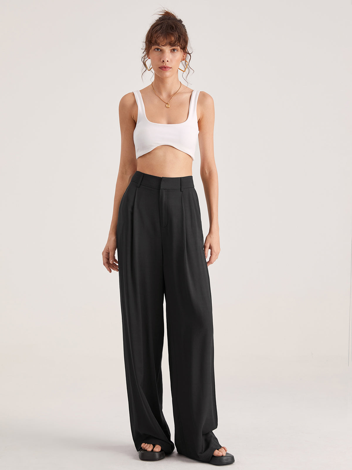Nadia – Korkeavyötäröinen Faltvorderhose