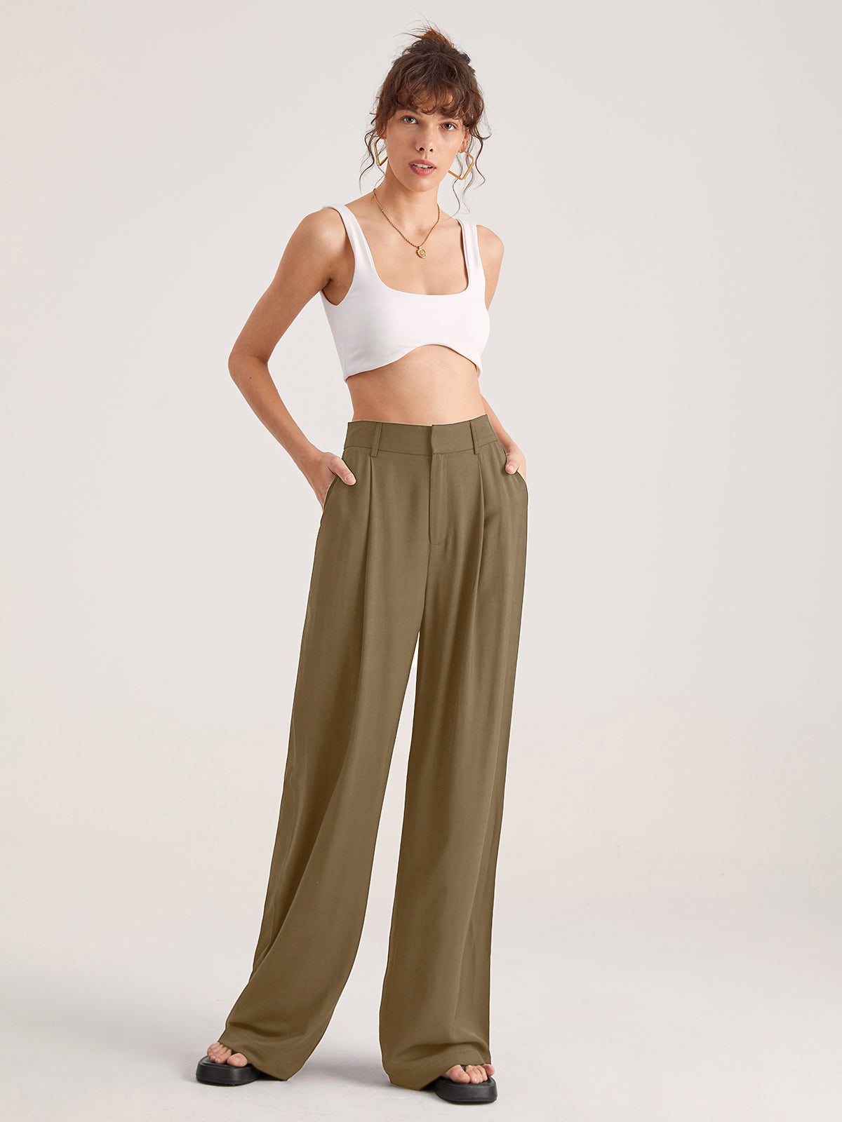 Nadia – Korkeavyötäröinen Faltvorderhose