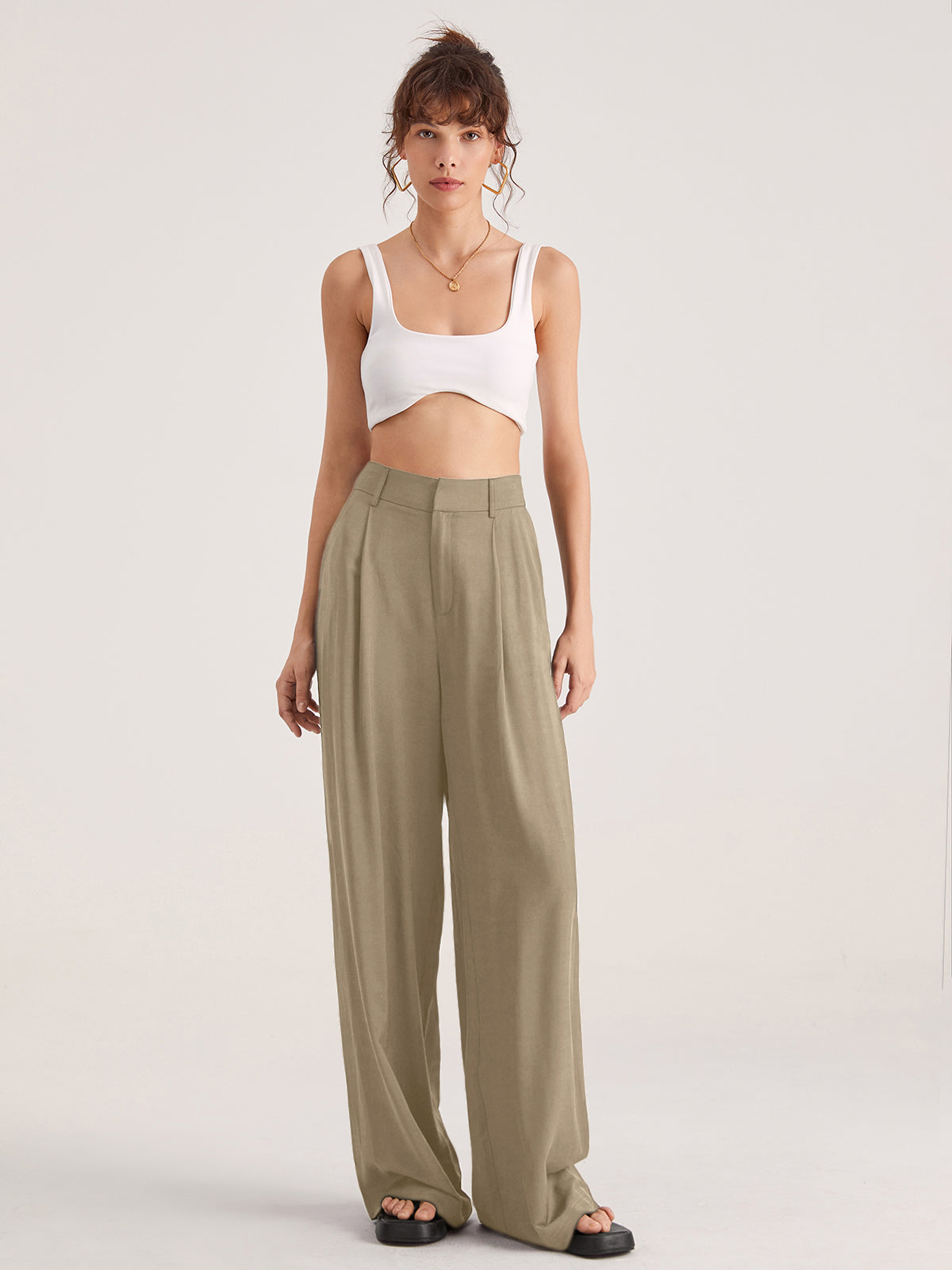 Nadia – Korkeavyötäröinen Faltvorderhose