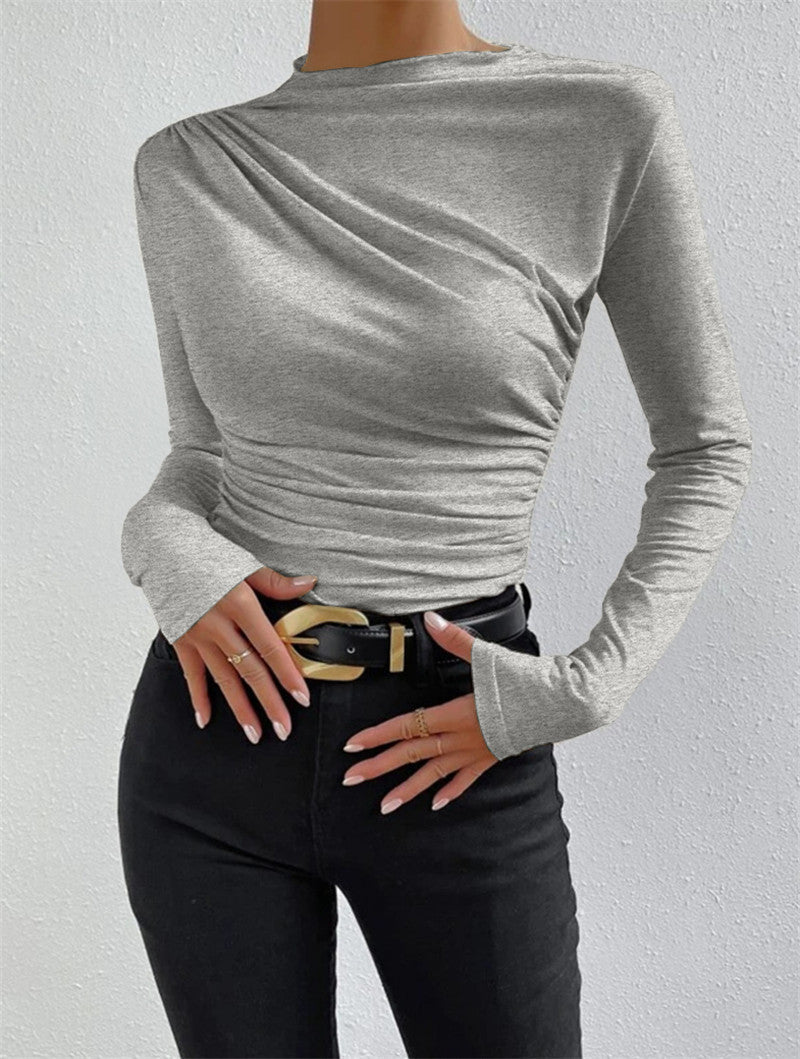 Livia – Pitkähiha shirt, jossa on poimutuksia