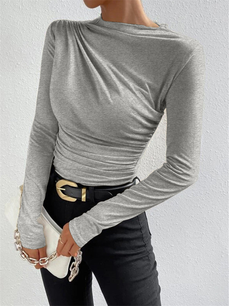 Livia – Pitkähiha shirt, jossa on poimutuksia
