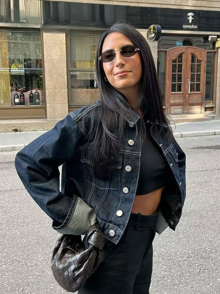 Clara – Yhdistelmä Denim Takki & Korkeavyötäröiset Farkut