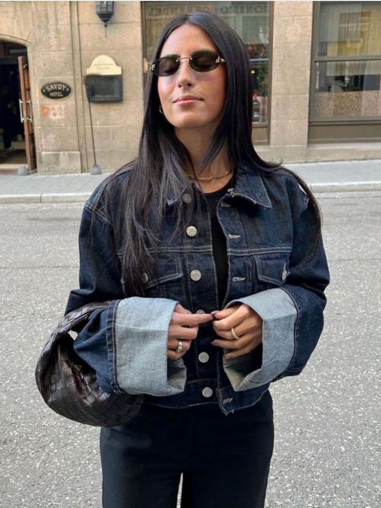 Clara – Yhdistelmä Denim Takki & Korkeavyötäröiset Farkut