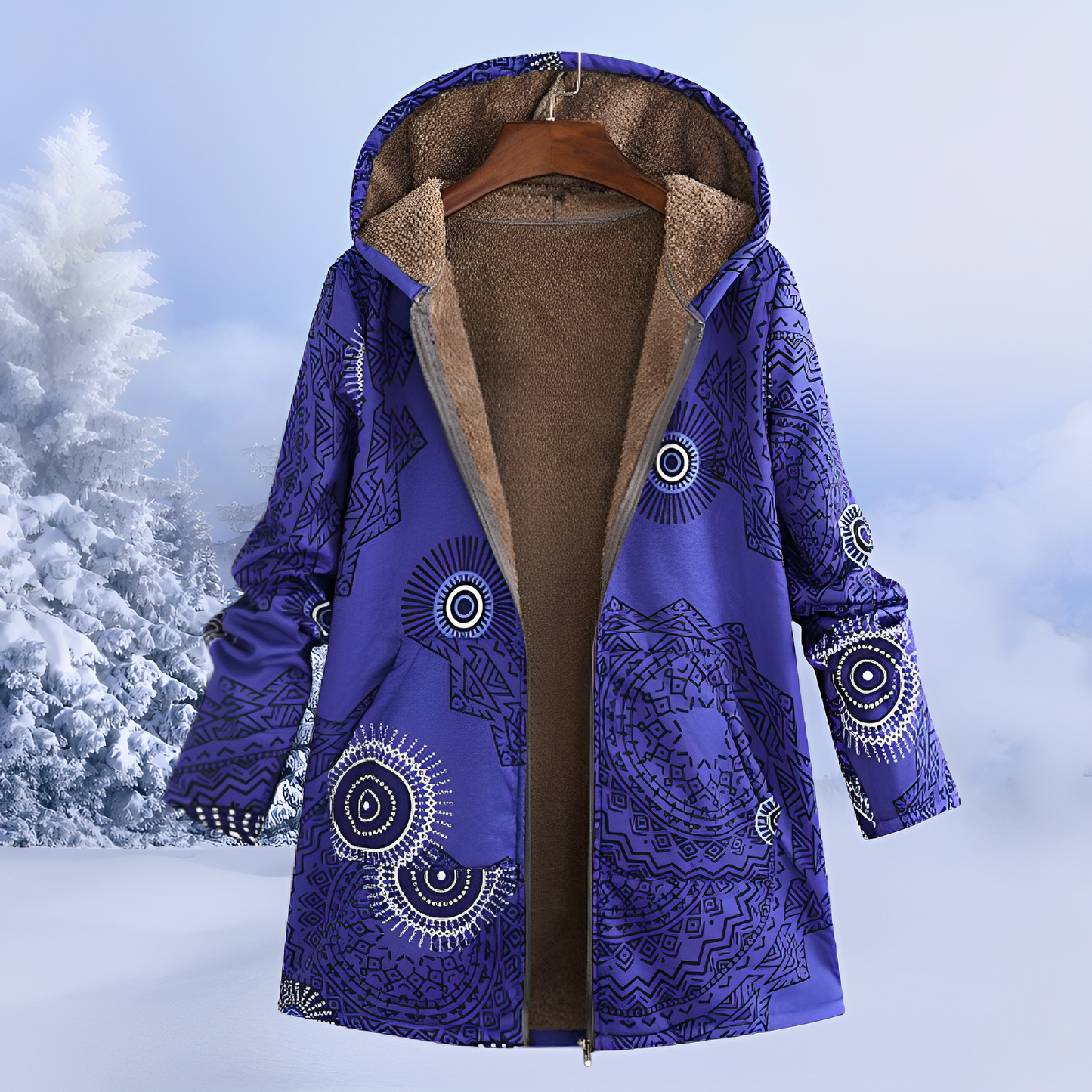 FluffCoat – Kuviollinen Talvitakki
