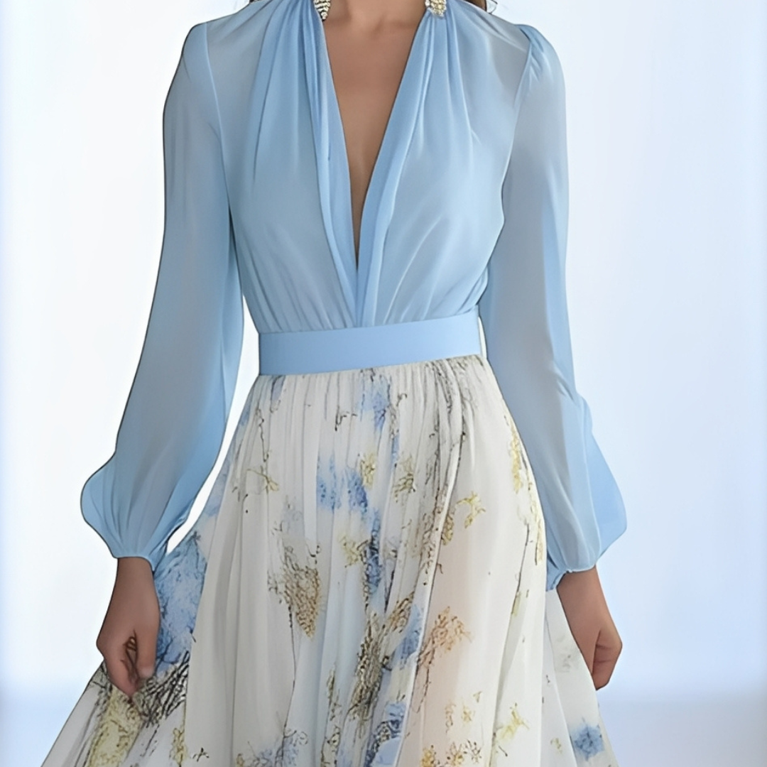 Sandrine - Hengittävä V-kaula-aukkoinen mekko naisille