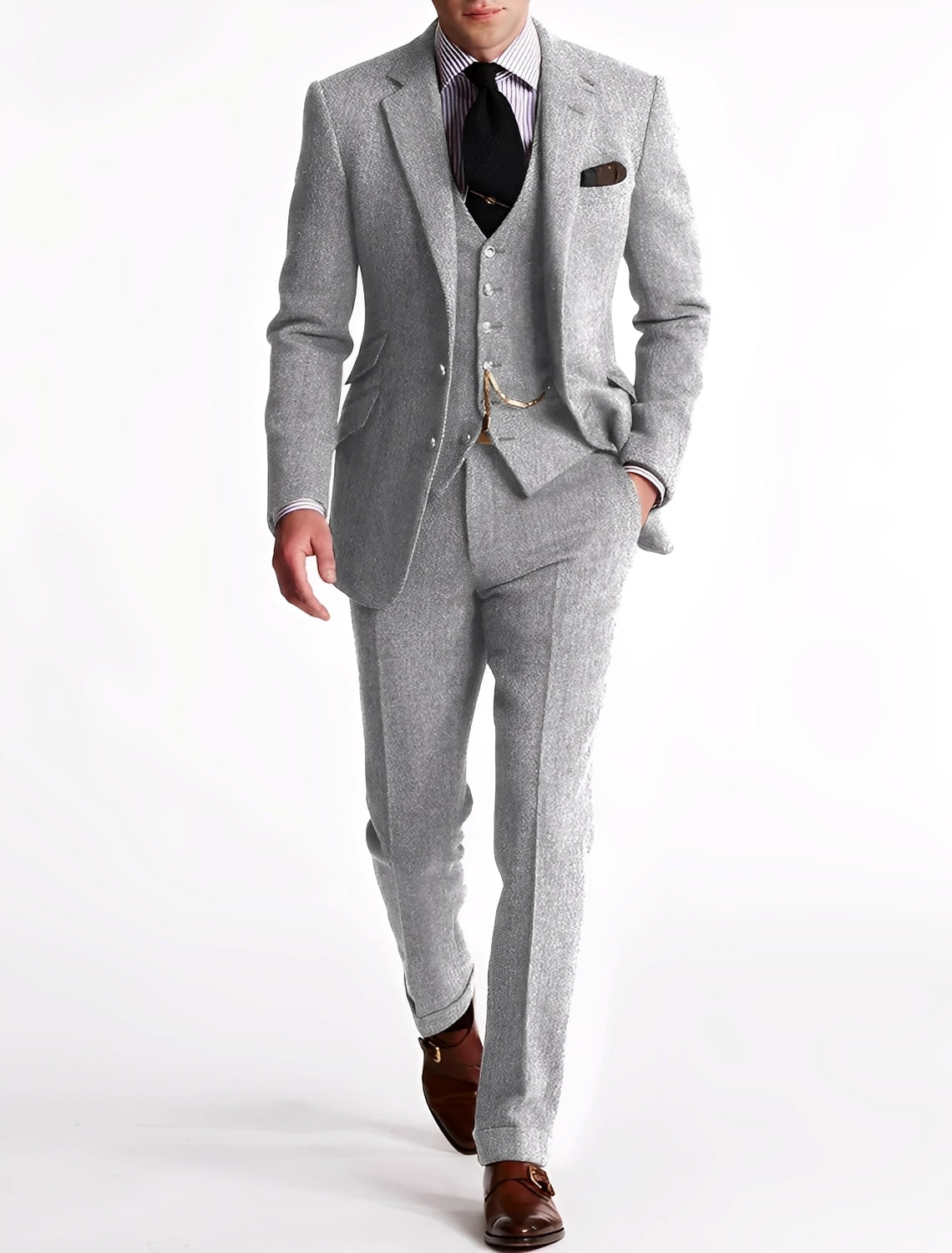 Desmond - Muotitietoinen kolmeosainen tweed-smokki miehille
