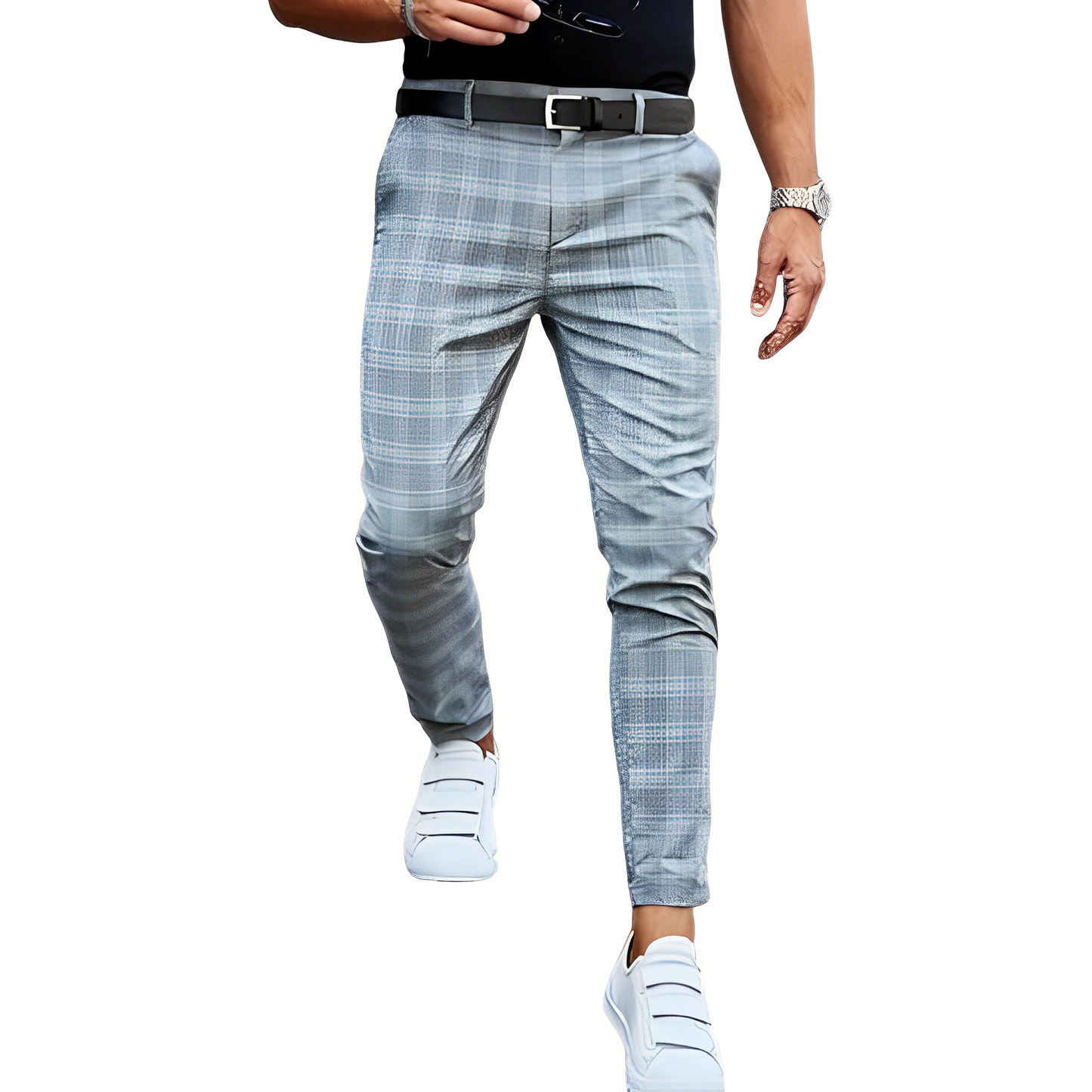 Deacon - Rento slim-fit-housut ruutukuviolla miehille