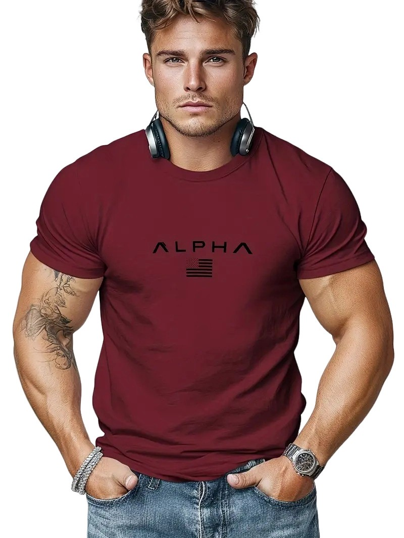 Neal - Yksinkertainen T-paita pyöreällä kauluksella miehille