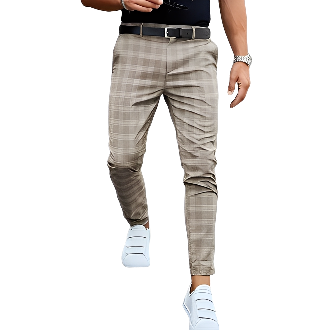 Deacon - Rento slim-fit-housut ruutukuviolla miehille