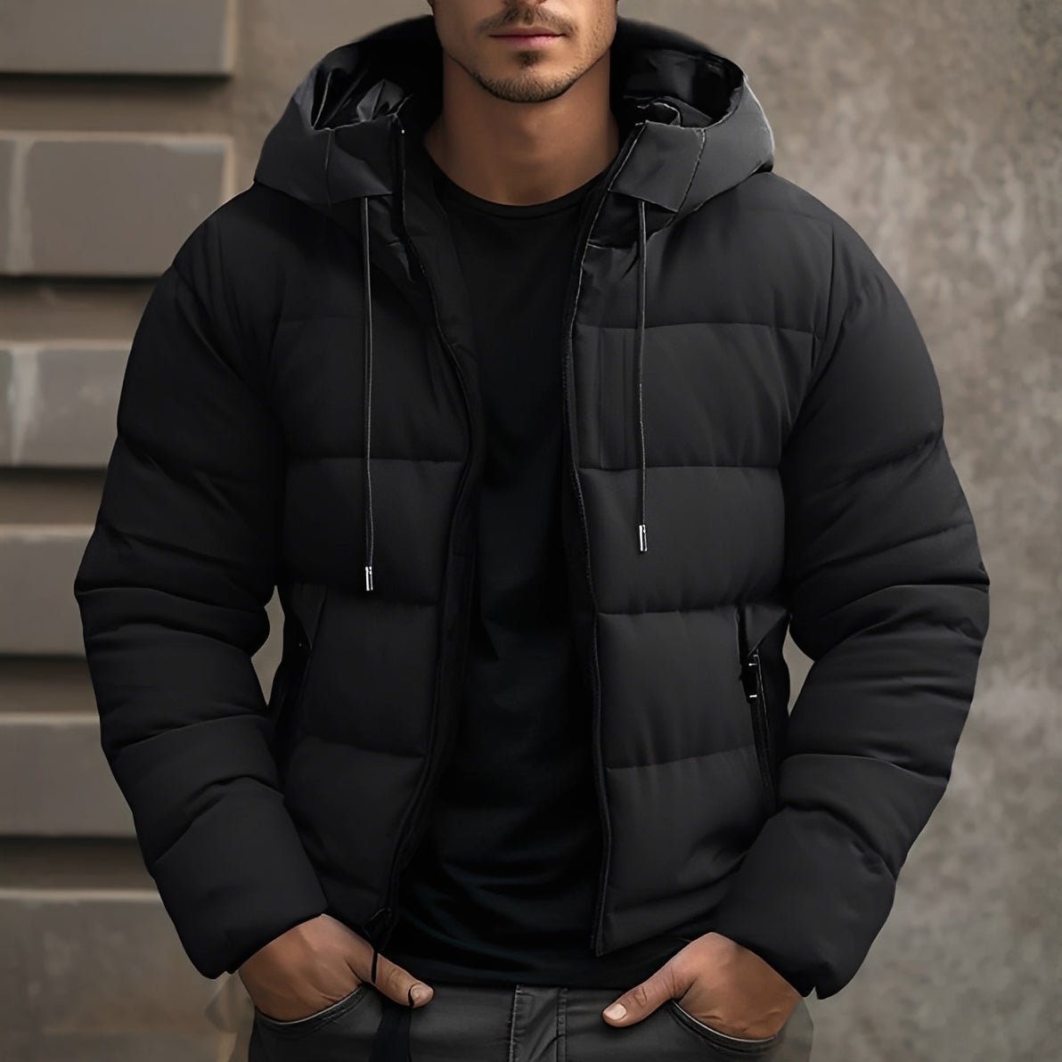 Georgie - Tyylikäs samettitakki hupulla miehille