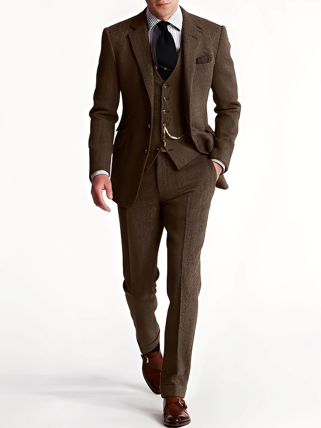Desmond - Muotitietoinen kolmeosainen tweed-smokki miehille