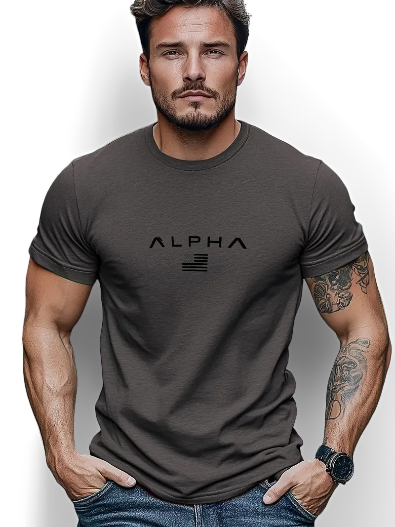 Neal - Yksinkertainen T-paita pyöreällä kauluksella miehille