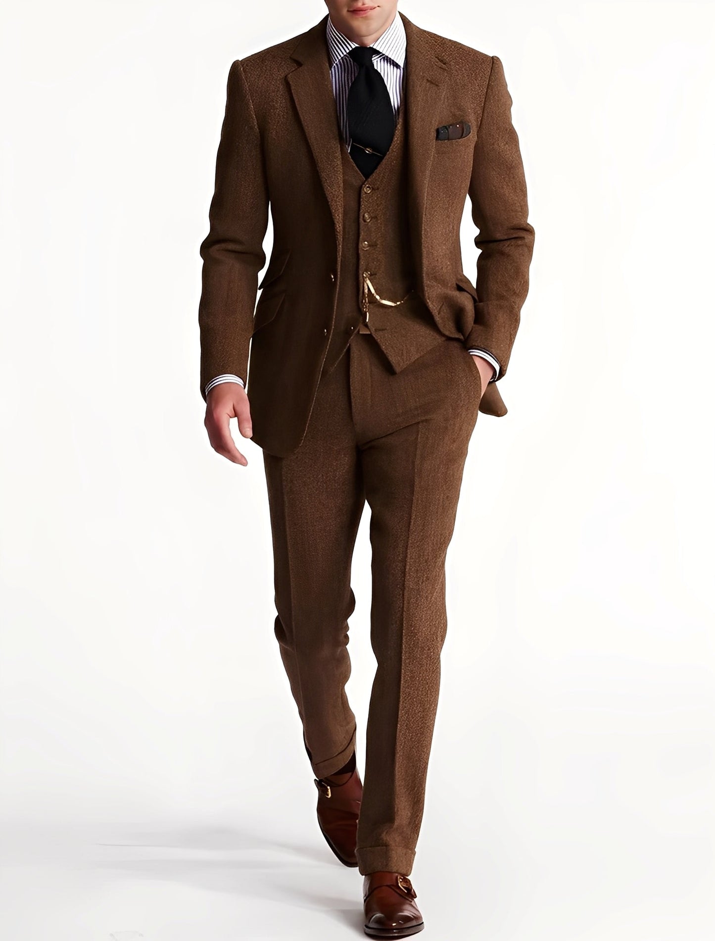 Desmond - Muotitietoinen kolmeosainen tweed-smokki miehille