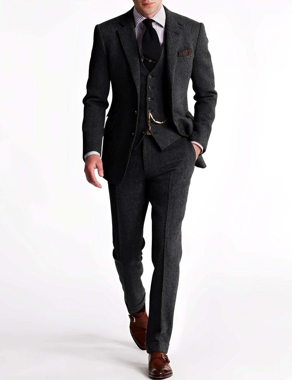 Desmond - Muotitietoinen kolmeosainen tweed-smokki miehille