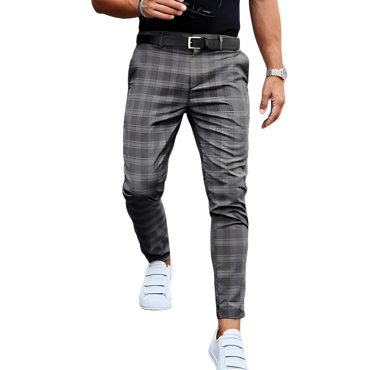 Deacon - Rento slim-fit-housut ruutukuviolla miehille