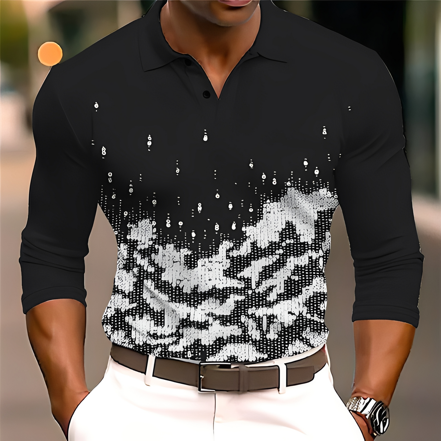 Adolphe - Tyylikäs pitkähihainen pikeepaita miehille