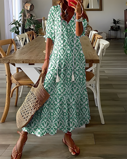 Domitille - Tyylikäs V-kaula-aukko vapaa mekko naisille