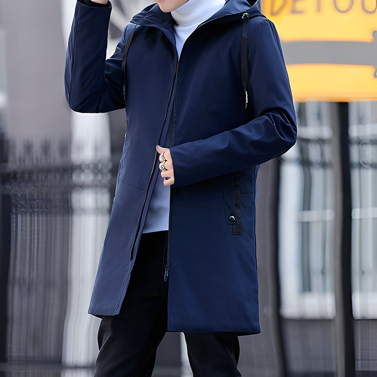 Lucas - Rento, paksu, vedenpitävä takki hupulla miehille