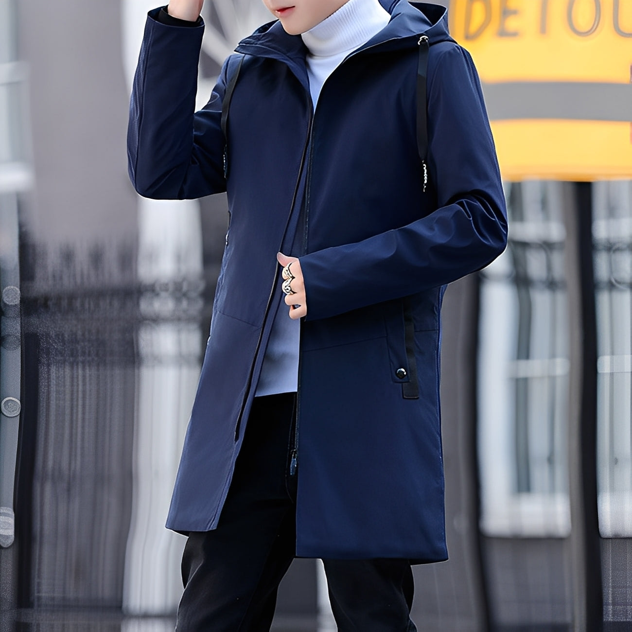 Derren - Rento, kevyt takki hupulla miehille