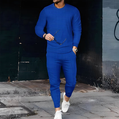 Dillan - Rento slim-fit-setti miehille vohvelikankaasta