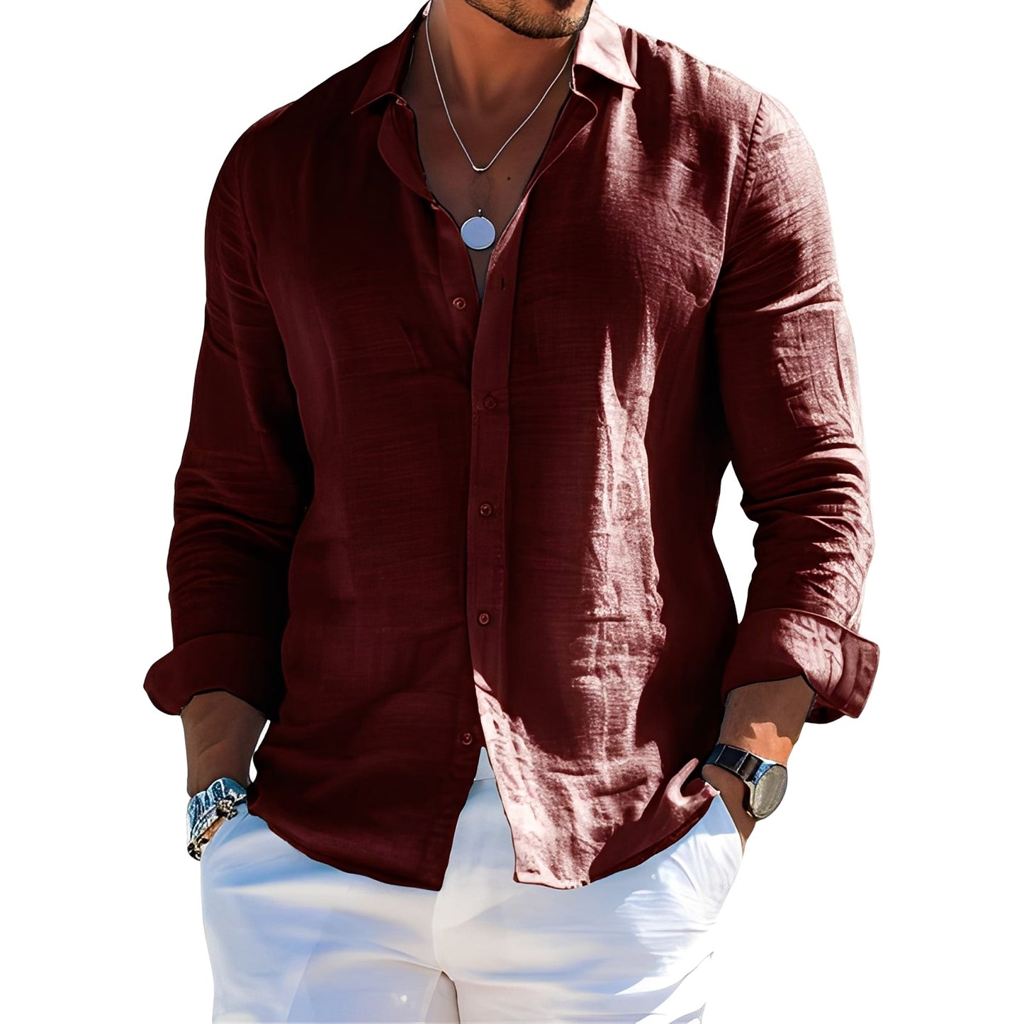 Félicien - Pitkähihainen klassinen pikeepaita miehille