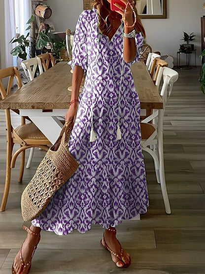 Domitille - Tyylikäs V-kaula-aukko vapaa mekko naisille