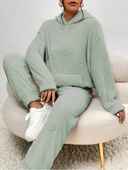 Hailie - Yksinkertainen, mukava fleece-setti hupulla naisille