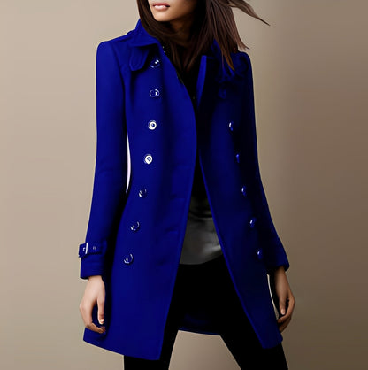 Aryana - Tyylikäs kaksirivinen villakangastakki naisille