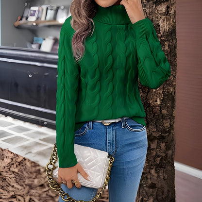 Amélie - Lämmin puuvillainen poolokauluksinen neule naisille